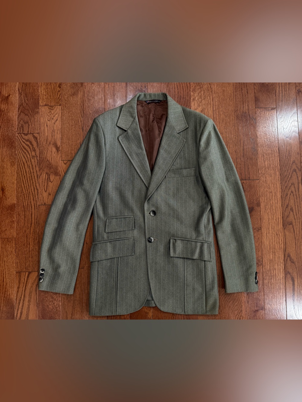 Vintage 70s American Craftsmen Tweed Wool Blazer 38R Flap Pockets